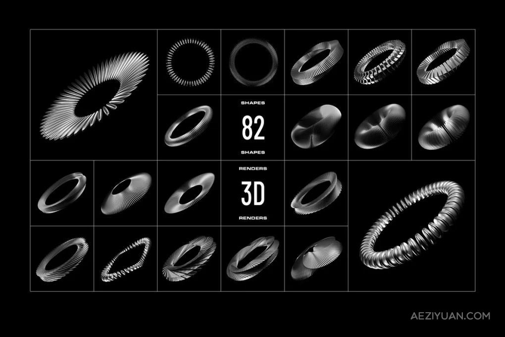 82款抽象艺术3D镀铬金属光泽纹理扭曲放射概念图形PNG设计素材 3D Chrome Circles图片素材,3D形状,PNG素材,抽象艺术,镀铬纹理 - AE资源网 www.aeziyuan.com
