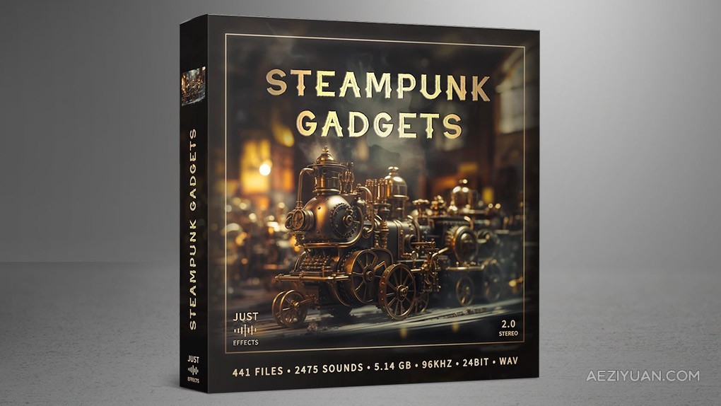 2475种奇幻蒸汽朋克机械齿轮按钮科幻游戏配乐音效 Just Sound Effects – Steampunk Gadgets机械齿轮,蒸汽朋克,配乐音效 - AE资源网 www.aeziyuan.com