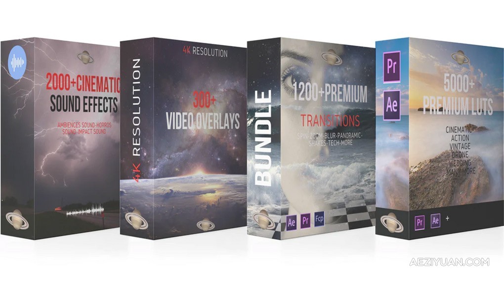 8500+终极电影制作人转场调色视频音效素材合集包 Complete Bundle // 8500+ Tools for Filmmakers视频素材,调色预设,转场过渡,配乐音效 - AE资源网 www.aeziyuan.com