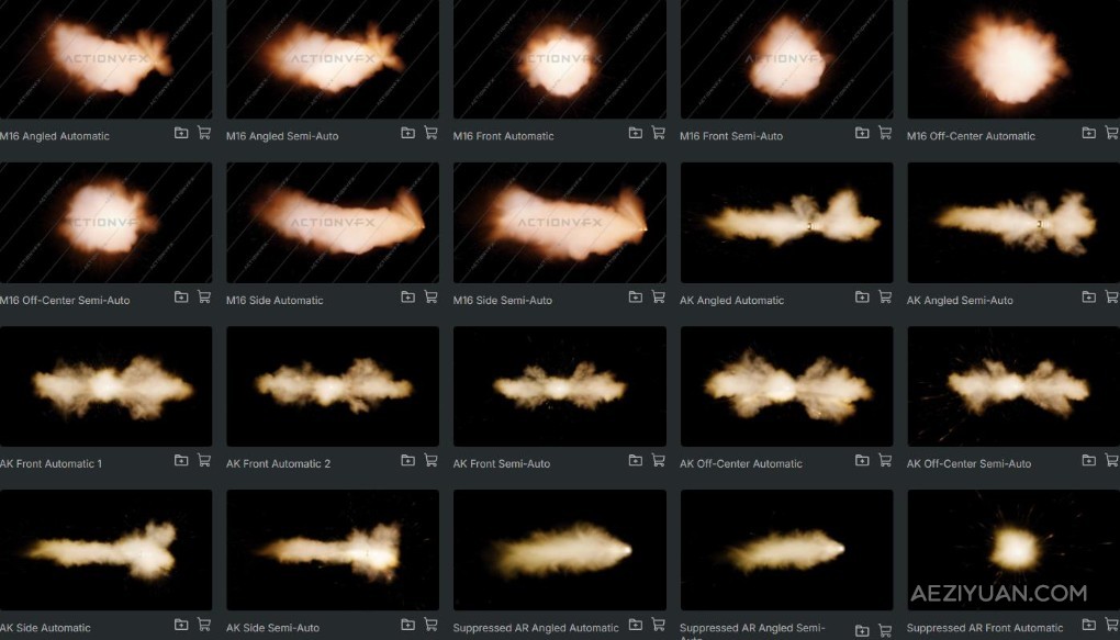 116个真实电影枪支枪口闪光火花特效动画含透明通道4K视频素材 ActionVFX – Muzzle Flashes Vol. 2枪支,枪口,闪光,特效动画,透明通道 - AE资源网 www.aeziyuan.com