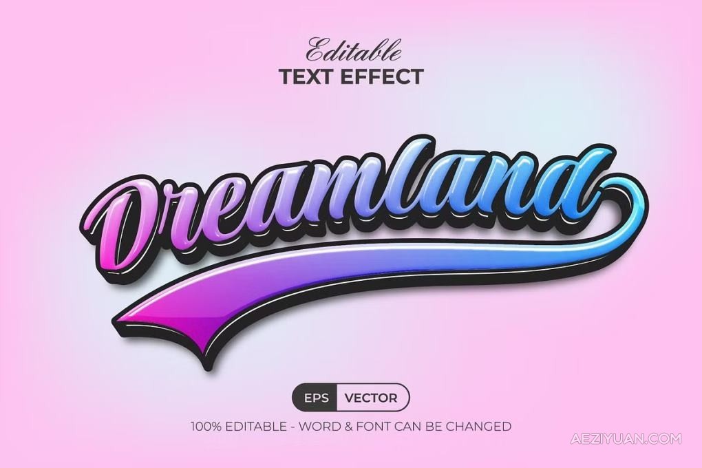 复古街机电竞游戏电影海报创意设计多彩梦幻效果AI文本样式 Dreamland Text Effect Colorful Style电影海报,创意设计,梦幻,效果,文本 - AE资源网 www.aeziyuan.com