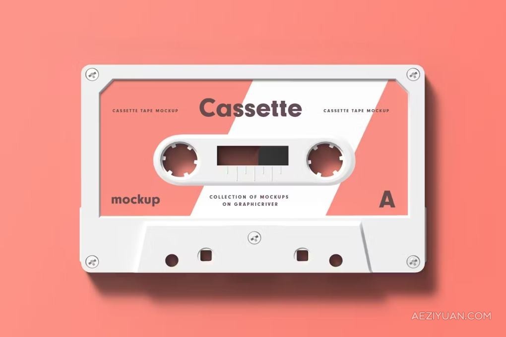 复古老物件盒式磁带卡带音乐专辑封面包装设计PS贴图样机 Cassette Mock-upPS样机,音乐磁带 - AE资源网 www.aeziyuan.com