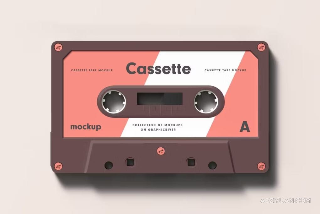 复古老物件盒式磁带卡带音乐专辑封面包装设计PS贴图样机 Cassette Mock-upPS样机,音乐磁带 - AE资源网 www.aeziyuan.com