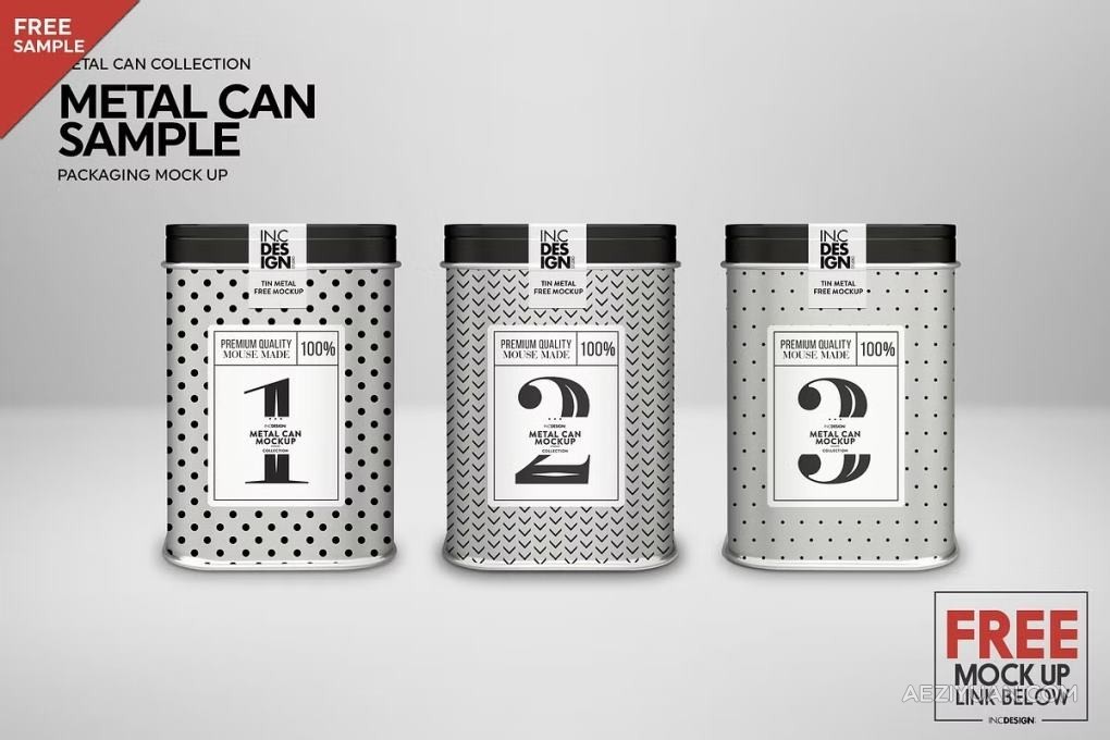 12套锡制容器食品药品罐头礼盒产品设计包装展示PS样机 Vol1. Metal Can Mockup CollectionPS样机,包装设计,罐头盒 - AE资源网 www.aeziyuan.com