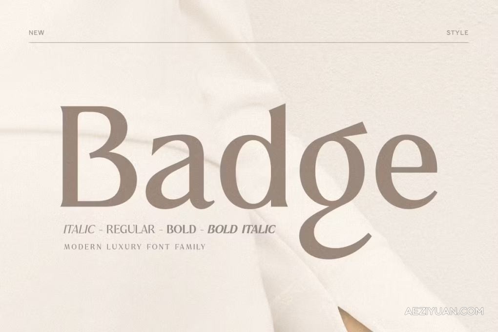 时尚优雅轻奢艺术产品包装排版LOGO品牌设计英文衬线字体 Badge – Modern Luxury Font Family优雅时尚,艺术字体 - AE资源网 www.aeziyuan.com