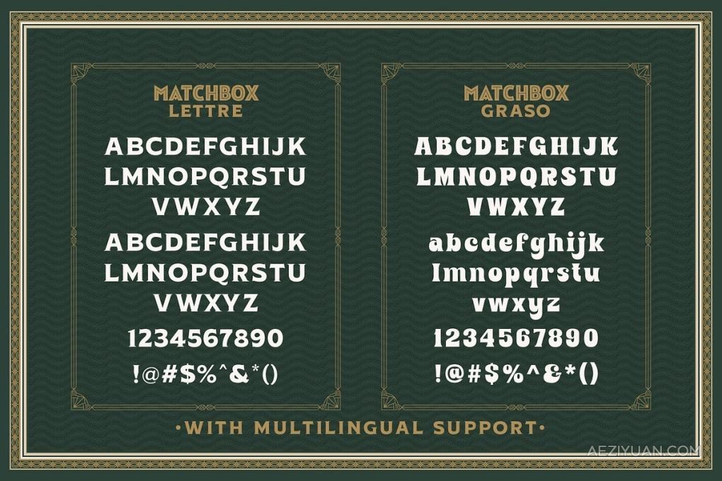 经典复古极简休闲书籍印刷排版设计英文字体 Matchbox Font Collections - AE资源网 www.aeziyuan.com