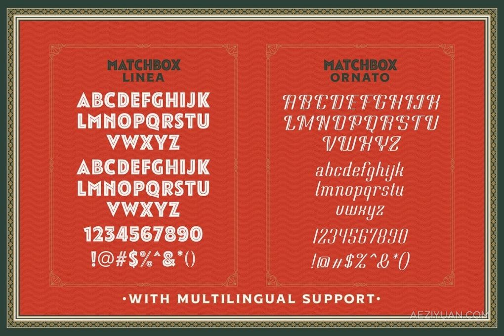 经典复古极简休闲书籍印刷排版设计英文字体 Matchbox Font Collections - AE资源网 www.aeziyuan.com