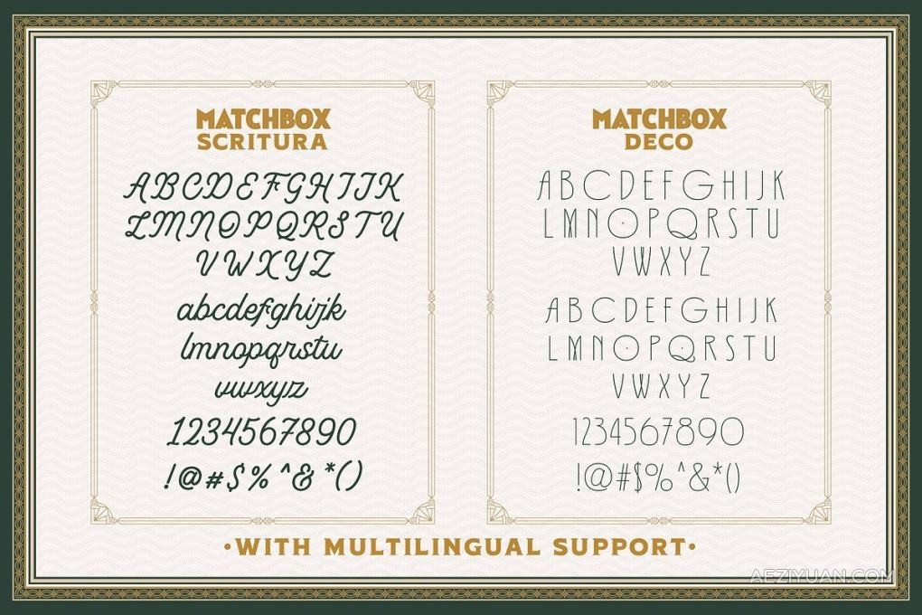 经典复古极简休闲书籍印刷排版设计英文字体 Matchbox Font Collections - AE资源网 www.aeziyuan.com