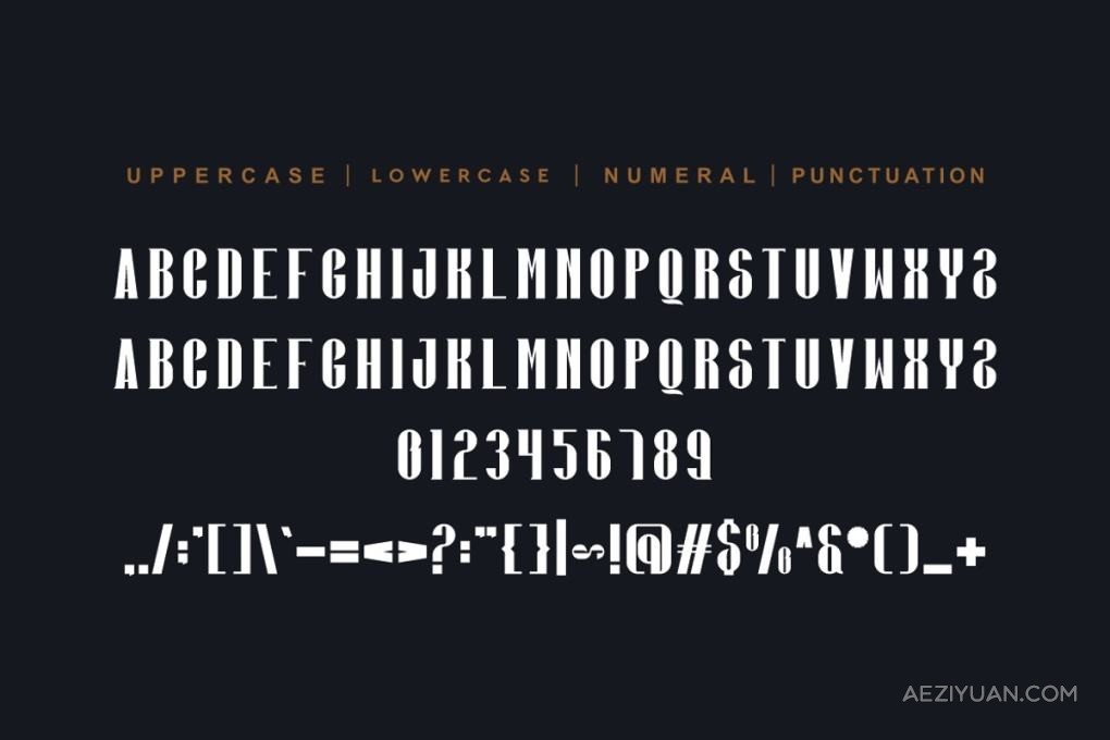 挤压加粗变形显示商业排版品牌设计英文字体 Qubogad – Thick &amp; Tall Font - AE资源网 www.aeziyuan.com