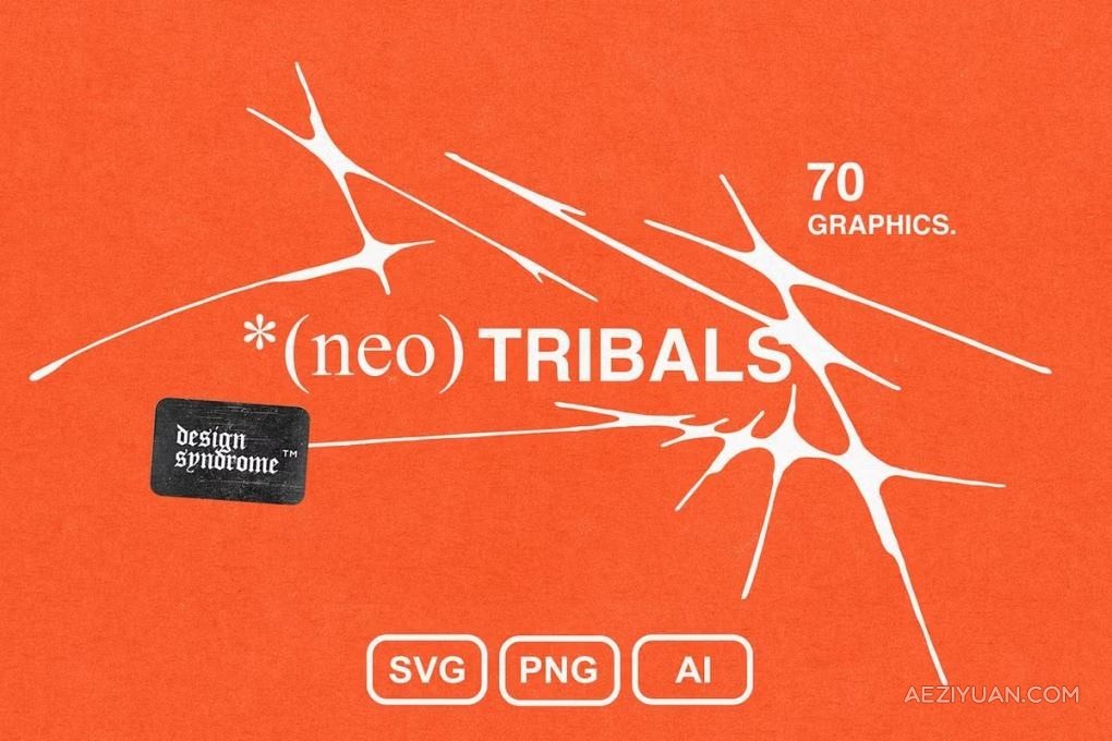 70个新潮神秘部落标记符号图形插图创意设计图片素材 *(Neo) Tribals Graphics Pack - AE资源网 www.aeziyuan.com