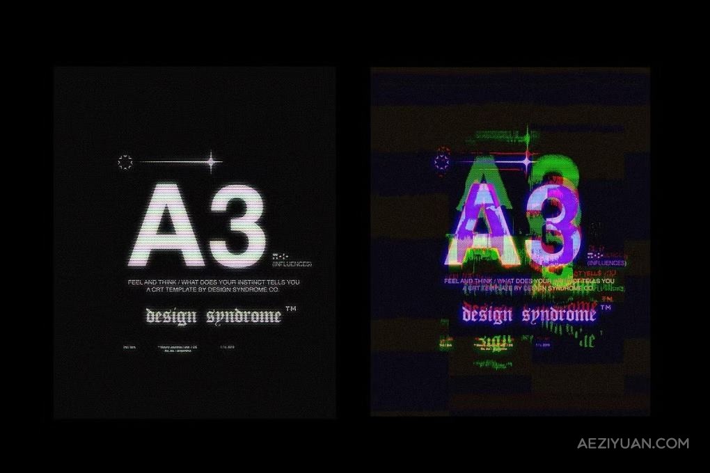 老式复古CRT屏幕显示杂色噪点故障条纹色彩溢出模糊花屏特效PSD模板 CRT Photoshop TemplateCRT显示特效,PSD模板 - AE资源网 www.aeziyuan.com