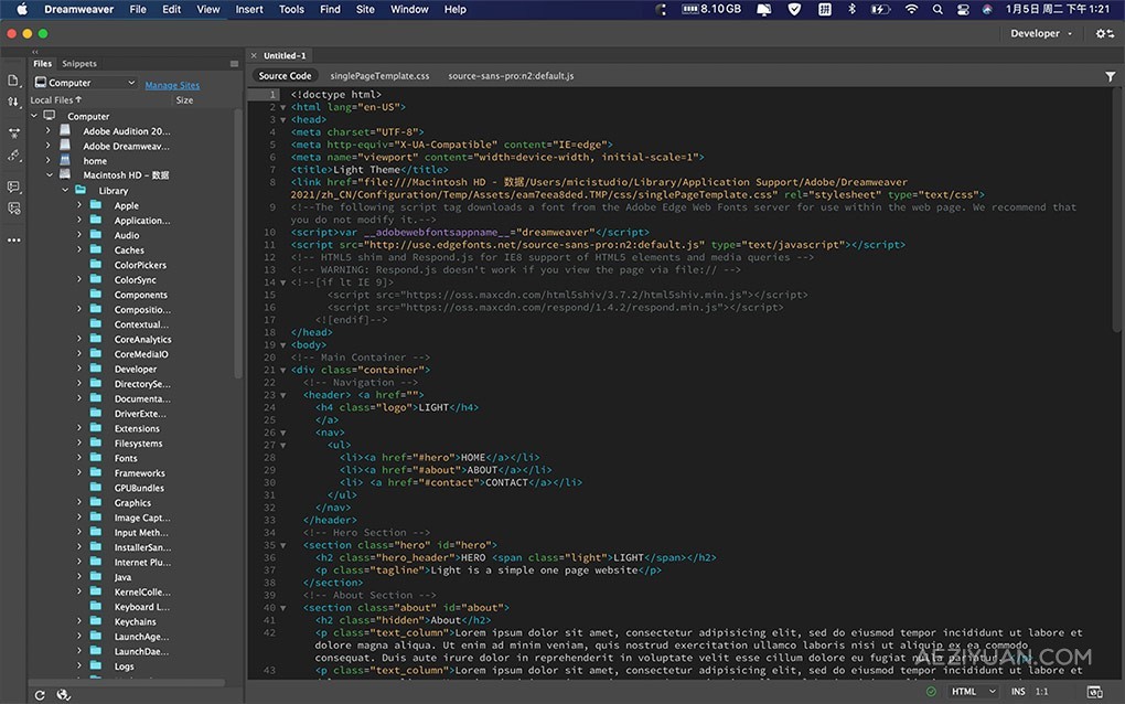 Adobe Dreamweaver 2021 v21.4（2024年4月版）DW 2021 Mac版本下载 支持intel/M1/M2/M3 - AE资源网 www.aeziyuan.com