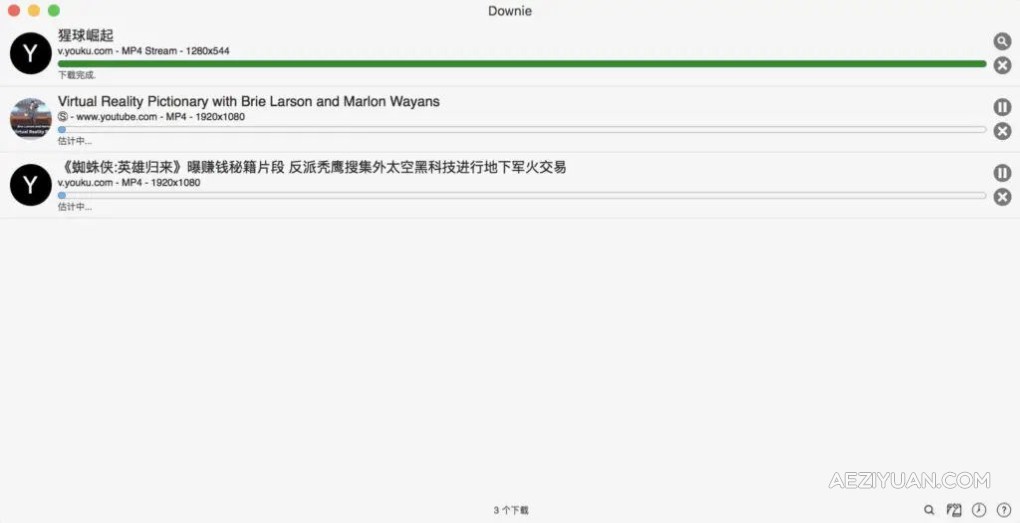 Mac电脑强大好用的在线视频下载软件 Downie 4.7.17(4741) 中文版下载 - AE资源网 www.aeziyuan.com