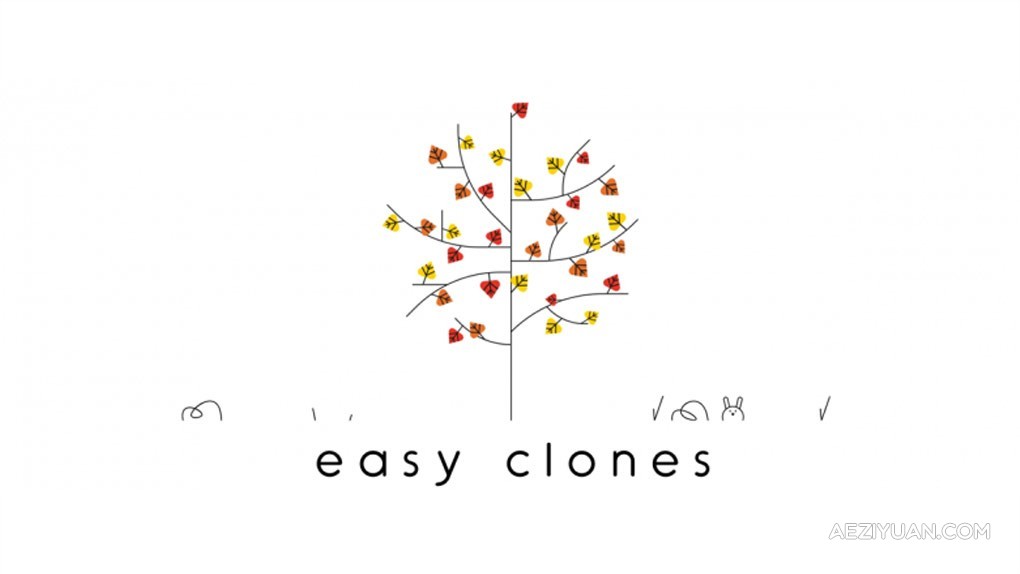 2D图层复制克隆工具AE脚本 Easy Clones v2.1+使用教程 - AE资源网 www.aeziyuan.com