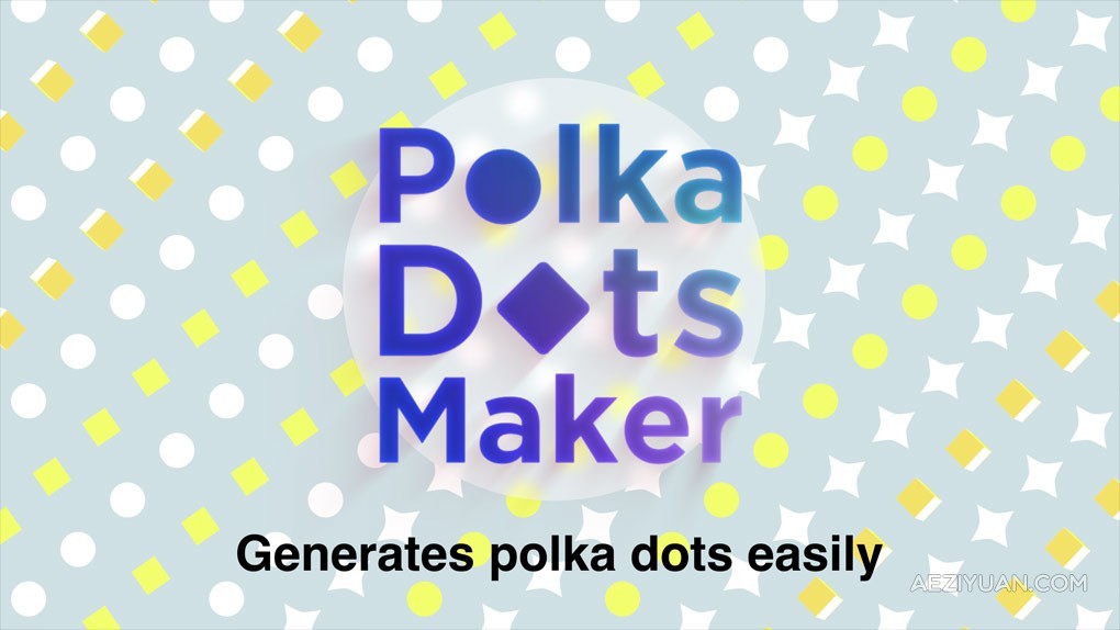 圆点斑点波尔卡图形矩阵排列效果MG动画AE脚本 Polka Dots Maker v1.2 +使用教程 - AE资源网 www.aeziyuan.com