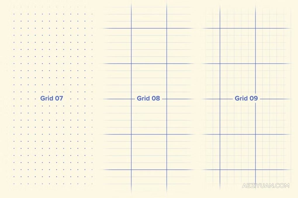 12款创意几何网格背景布局图形设计矢量模板图片素材 Essential Geometry Grid Backgrounds - AE资源网 www.aeziyuan.com