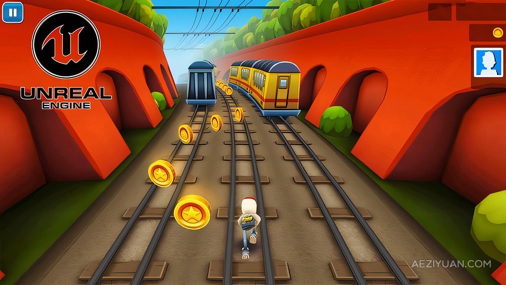 UE5虚幻引擎铁路跑酷游戏完整制作流程视频教程 Unreal Engine 5 For Absolute Beginners Build Subway Surfers - AE资源网 www.aeziyuan.com