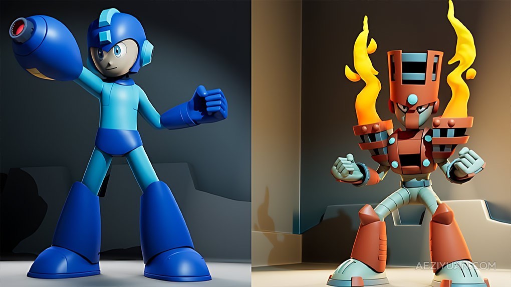 Maya洛克人游戏角色完整制作流程视频教程 Creating Japanese Game Characters Megaman and Torch Man游戏角色,完整,制作,流程,creating - AE资源网 www.aeziyuan.com