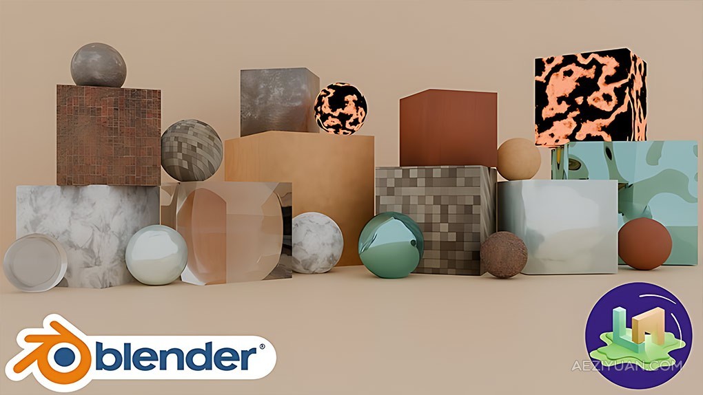 Blender材质着色节点核心技术视频教程 10 Material Node Basic In Blender - AE资源网 www.aeziyuan.com