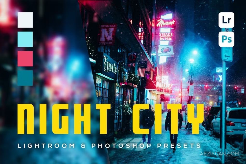 城市霓虹夜景风光Lightroom预设 6 Night City Lightroom and Photoshop Presets城市,霓虹,风光,lightroom,预设 - AE资源网 www.aeziyuan.com