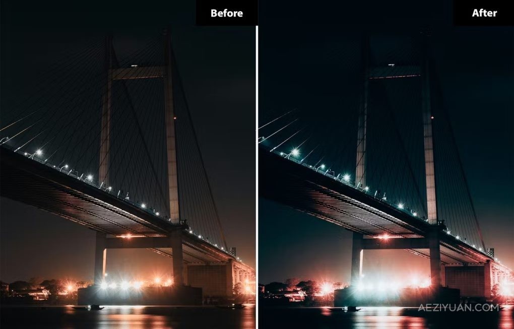城市霓虹夜景风光Lightroom预设 6 Night City Lightroom and Photoshop Presets城市,霓虹,风光,lightroom,预设 - AE资源网 www.aeziyuan.com