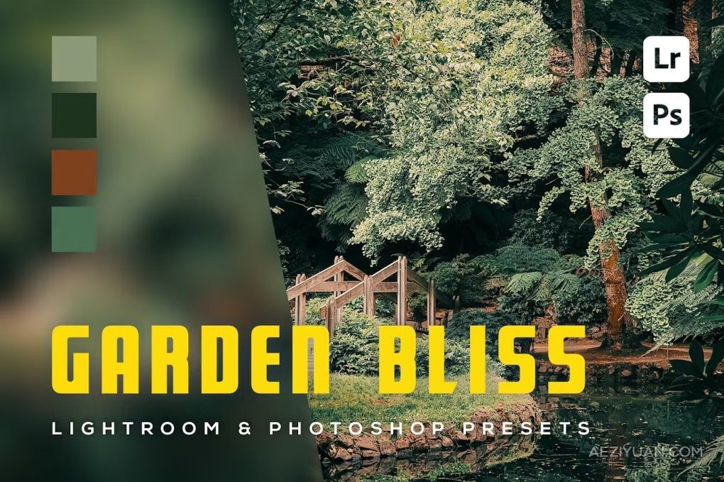 6种花园绿色调风光LR调色预设 Garden Bliss Lightroom Presets风光,调色,预设,garden,bliss - AE资源网 www.aeziyuan.com