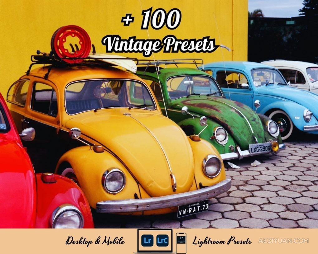 100+复古胶片电影LR预设 Retro Film–100+ Vintage Lightroom Presets复古,预设,vintage,lightroom - AE资源网 www.aeziyuan.com