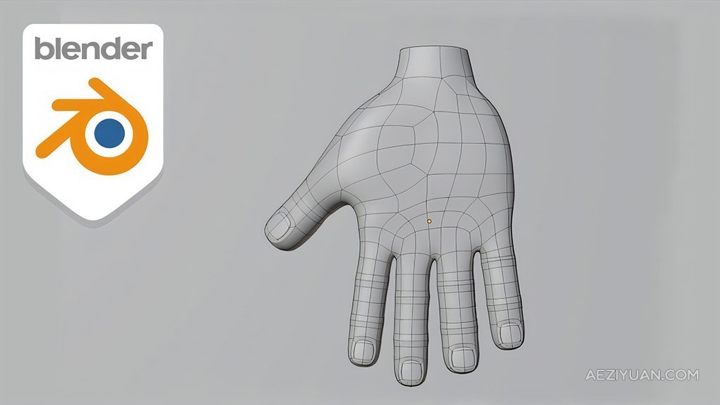 Blender手部低多边形建模技术视频教程 Low Poly Hand Modelling In Blender vol 1blender,手部,多边形,建模,技术 - AE资源网 www.aeziyuan.com