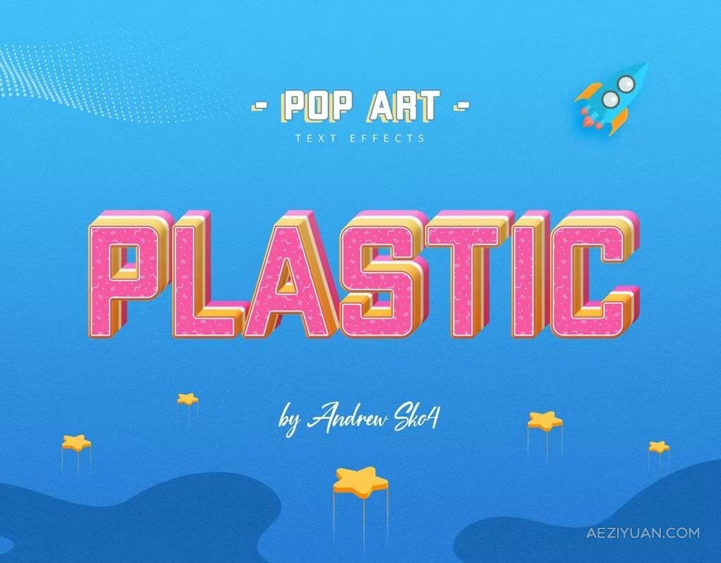 8个波普艺术效果分层切片文本LOGO图形海报风格设计PS样式模板 Sliced Pop Art – Text Effects艺术效果,分层,切片,文本,图形 - AE资源网 www.aeziyuan.com