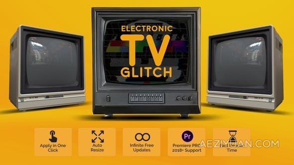 10个电子电视故障预设老电视图像效果包-PR模板 Electronic Tv Glitch电子,电视,故障,预设,图像 - AE资源网 www.aeziyuan.com