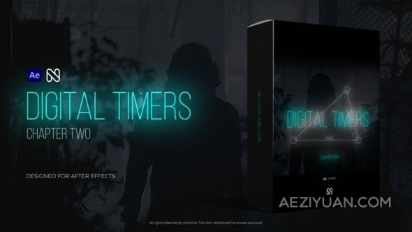 故障发光数字定时器倒数计时器动画效果-AE模板 Digital Timers 2.0故障,发光,数字,定时器,倒数计时 - AE资源网 www.aeziyuan.com