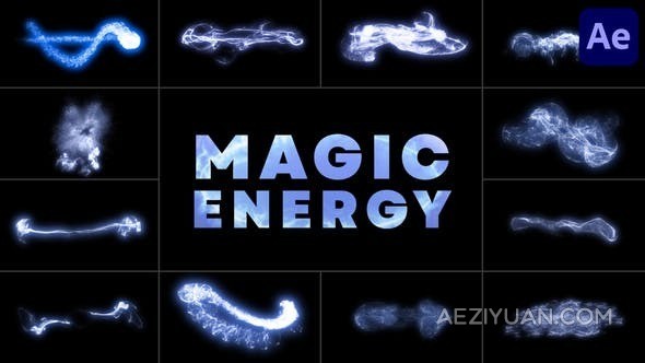 12组魔法能量粒子动画特效素材VFX AE模板 Magic Energy for After Effects魔法能量,能量,粒子,动画特效,素材 - AE资源网 www.aeziyuan.com