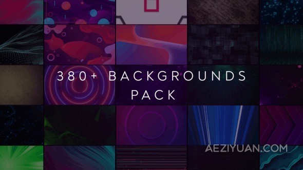 380+ Backgrounds AE模板三百多种背景动画效果素材 380+ Backgrounds Pack - AE资源网 www.aeziyuan.com