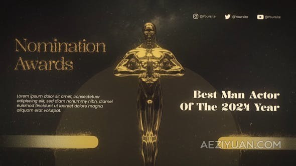 颁奖典礼奖项提名介绍视频晚会活动包装设计-AE模板 Award Nomination - AE资源网 www.aeziyuan.com