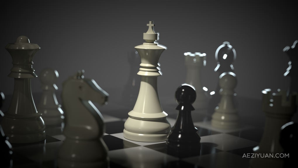 Blender国际象棋3D建模制作流程视频教程 3D Modeling for Beginners with Blender - AE资源网 www.aeziyuan.com