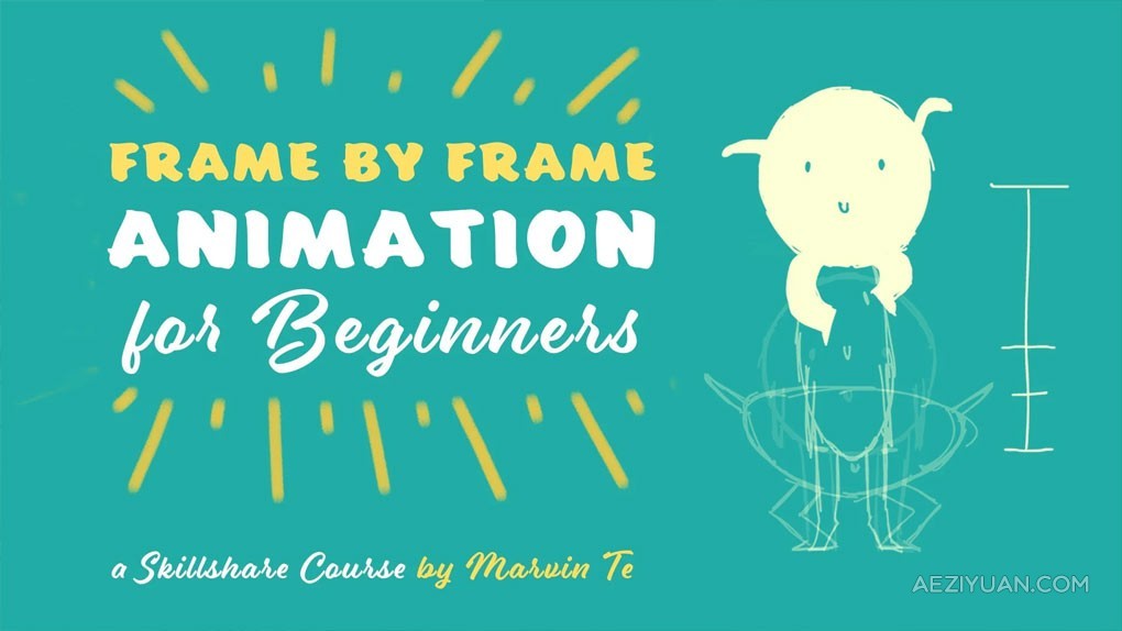 Adobe Animate逐帧动画核心技术训练视频教程 Frame by Frame Animation for Beginners - AE资源网 www.aeziyuan.com