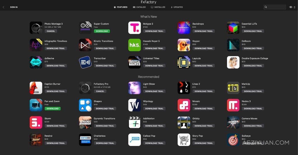 FxFactory 8.0.17全功能激活版 Mac电脑FCPX/AE/PR超强视觉特效插件包 - AE资源网 www.aeziyuan.com