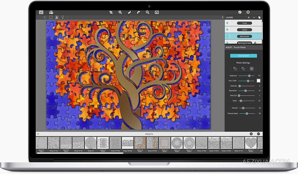 照片马赛克晶格碎片七巧板效果拼图软件/PS插件 JixiPix PuzziPix Pro v1.0.20 Win/Mac版 - AE资源网 www.aeziyuan.com