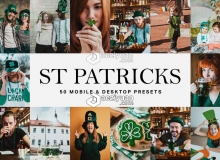 抹茶绿电影胶片LR预设+LUT预设 St Patricks Day Lightroom Presets LUTs