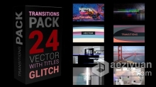 故障RGB数字失真动态过渡动画视频转场 AE模板 AE工程文件 Glitch Transitions Pack 4K