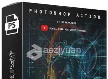 人工智能科技虚幻PS动作 Technology 2 Photoshop Action 附视频教程