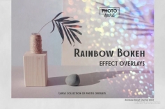 50张华丽优美彩虹散景圆点光斑照片叠加特效图片素材 Rainbow Bokeh Effect Overlays