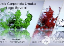 快速多彩烟雾粒子标志AE模板Videohive Quick Corporate Smoke Logo Reveal