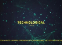 科技感点线连接背景文字标题展示片头AE模板 Videohive Technological Titles