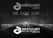 宇宙太空黑暗星球文字标题展示片头AE模板 Videohive The Dark Side