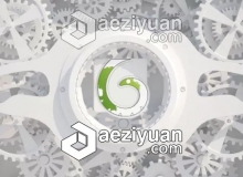 白色滚动齿轮LOGO标志展示片头AE模板 Videohive White Gears Logo