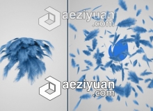 羽毛爆炸纷飞LOGO标志展示片头AE模板 Videohive Feathers Logo Reveal