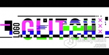 彩色故障动画制作标志视频片头 AE模板 AE工程文件 Glitch Logo