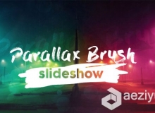 创意视差画笔幻灯片相册动画AE模板 Videohive Parallax Brush Slideshow