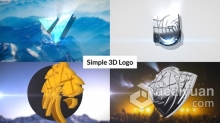 Logo简单闪亮3D标志介绍视频动画 AE模板 AE工程文件 Simple 3D Logo Intro